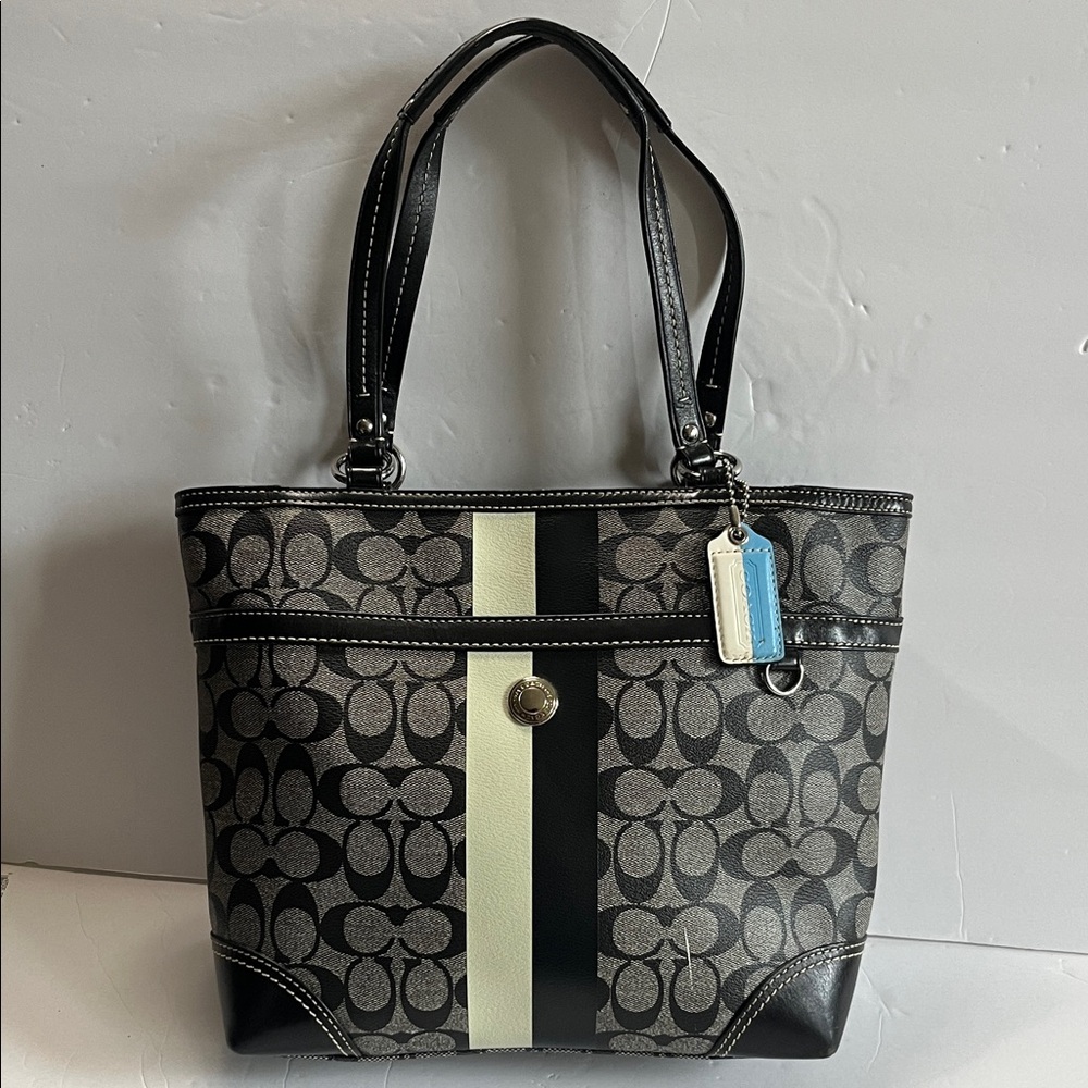 COACH Chelsea Heritage Stripe Signature Tote